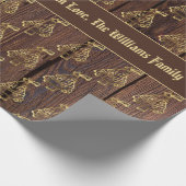 Rustige Faux Gold kerstboomstructuur Voeg tekst to Cadeaupapier (Hoek)