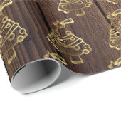 Rustige Faux Gold kerstboomstructuur Voeg tekst to Cadeaupapier (Rol Hoek)