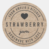 Rustige Faux Kraft uit de keuken met liefde Ronde Sticker (Voorkant)