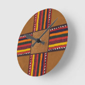 Rustige Faux lederen etnische Stripes Kruisen West Ronde Klok (Hoek)