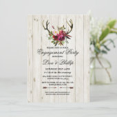 Rustige feestdag Shower Antlers Stag Invite Kaart (Staand voorkant)