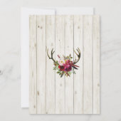Rustige feestdag Shower Antlers Stag Invite Kaart (Achterkant)