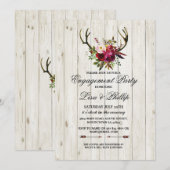 Rustige feestdag Shower Antlers Stag Invite Kaart (Voorkant / Achterkant)