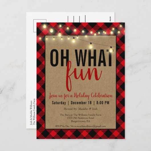 Rustige feestdag, zwarte en rode speldenbank feestdagenkaart (Voorkant / Achterkant)