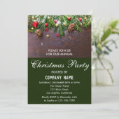 Rustige feestelijke Red & Green Company met kerstf Kaart (Staand voorkant)