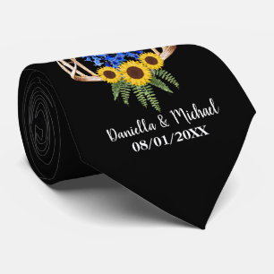 Rustige Floral Antlers Wedding Groomsmen Stropdas