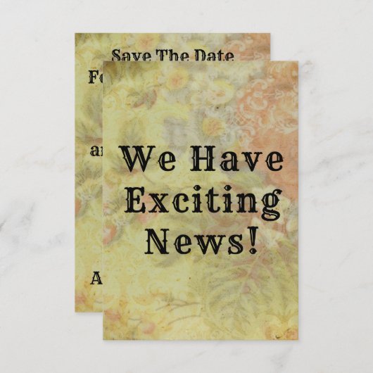 Rustige Floral bespaart de datum (Voorkant / Achterkant)