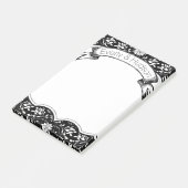 Rustige Floral Black en White Post-it® Notes (Schuin)