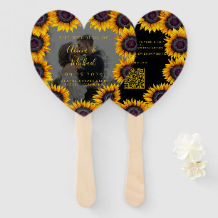 Rustige floral elegant foto bruiloft gunst handwaaier