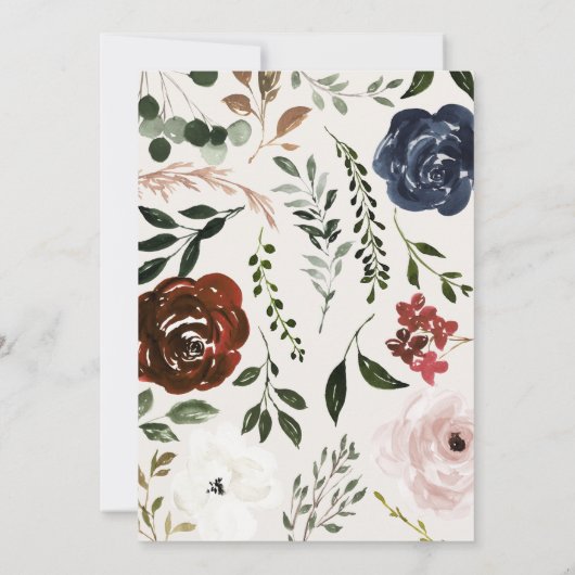 Rustige floral en antilers bruiloft bogundy (Achterkant)