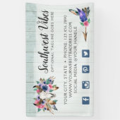 Rustige Floral Koe Waterverf Hout Boho Chic Spandoek (Verticaal)