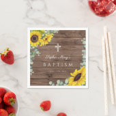 Rustige Floral Sunflower Cross Baptisme Servet (Insitu)