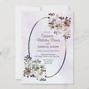 Rustige Floral Surprise Birthday Dinner Kaart