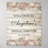 Rustige Floral Vrijgezellenfeest WELCOME SIGN Poster (Voorkant)