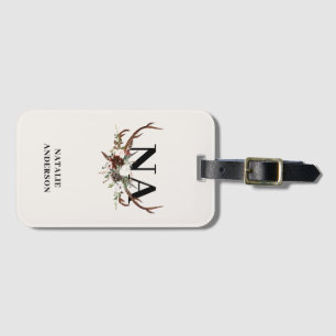 rustige florale botanische gepersonaliseerde herfs bagagelabel