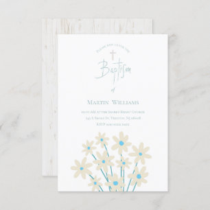rustige florale decor Baptisme-uitnodiging Kaart
