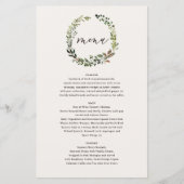 Rustige florale mond en staartwantlers trouwmenu (Voorkant)