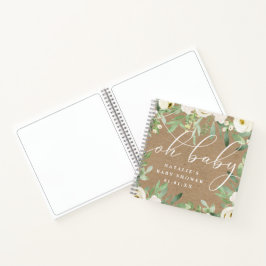 Rustige Foliage en White Baby shower Guest Book Notitieboek