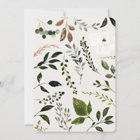 Rustige Foliage Farmhouse Wedding-uitnodiging Save The Date (Achterkant)