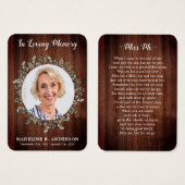 Rustige foto Eucalyptus Silk Memorial Prayer Kaart (Voorkant /achterkant)