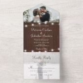 Rustige foto-houtskaartjes rsvp bruiloft all in one uitnodiging (Binnen)