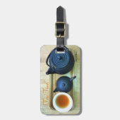 Rustige foto-verplaatsing van theezetkamer bagagelabel (Voorkant verticaal)