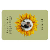 Rustige fotobruiloft met zonnebloem, met uitzonder magneet (Horizontaal)