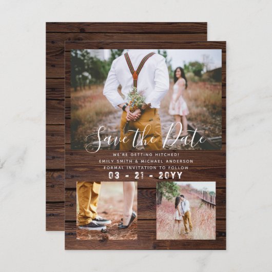 Rustige fotocollage slaat de datum op (Voorkant / Achterkant)