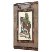 Rustige Fox die op een boomstam steekt Klembord (Links)