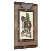 Rustige Fox die op een boomstam steekt Klembord (Rechts)