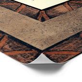 Rustige Fox die op een boomstam steekt Poster (Hoek)