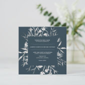 Rustige franse botanica Wedding Invitation Kaart (Staand voorkant)