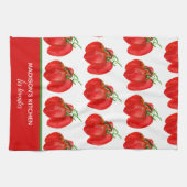 Rustige Franse gepersonaliseerde Waterverf Tomaten Theedoek (Horizontaal)