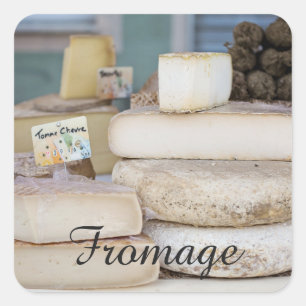 Rustige Franse kaasselectie Vierkante Sticker