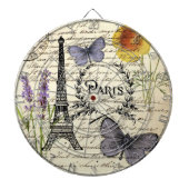 rustige franse vlinderparijs eiffeltoren dartbord (Voorkant)