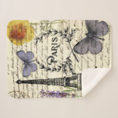 rustige franse vlinderparijs eiffeltoren sherpa deken (Voorkant (horizontaal))