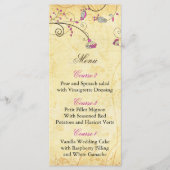 rustige fuchsia floral bruiloft menukaarten menu (Voorkant)