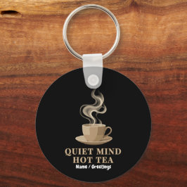 Rustige Geest Heete Thee Minimalistisch Premium Es Sleutelhanger