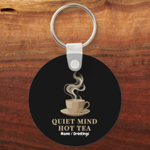 Rustige Geest Heete Thee Minimalistisch Premium Es Sleutelhanger