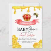 Rustige gele honingraat Roodkuit Baby shower van b Kaart (Voorkant)