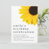 Rustige Gele Zonnebloem Elke Age Birthday Party Kaart (Staand voorkant)