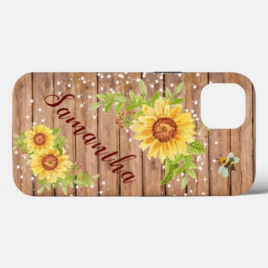 Rustige Gele Zonnebloem Gepersonaliseerd Case-Mate iPhone Case (Achterkant (horizontaal))