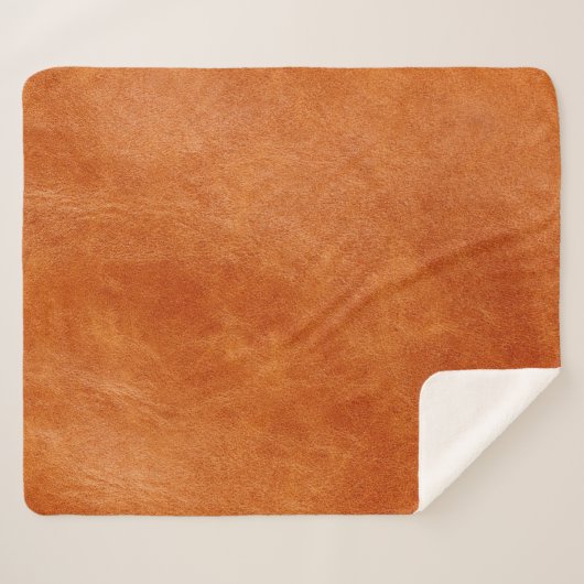 Rustige gember, natuurlijk leder sherpa deken (Voorkant (horizontaal))