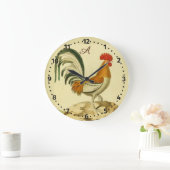 Rustige, gepersonaliseerde kleurrijke Rooster-kipp Grote Klok (Huis)