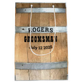 Rustige gepersonaliseerde vrijgezellenfeest medium cadeauzakje (Achterkant)