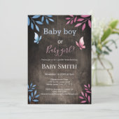 Rustige geslachten onthullen waterverf florale kaart (Staand voorkant)