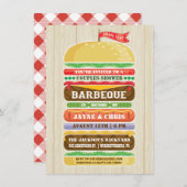 Rustige gestapelde hamburger Couples Shower BBQ Kaart (Voorkant / Achterkant)