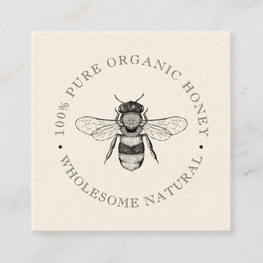 Rustige gewone honingbijen vierkante visitekaartje (Voorkant)