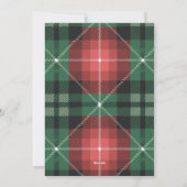 Rustige Gingham Kerstfeest Uitnodiging (Achterkant)