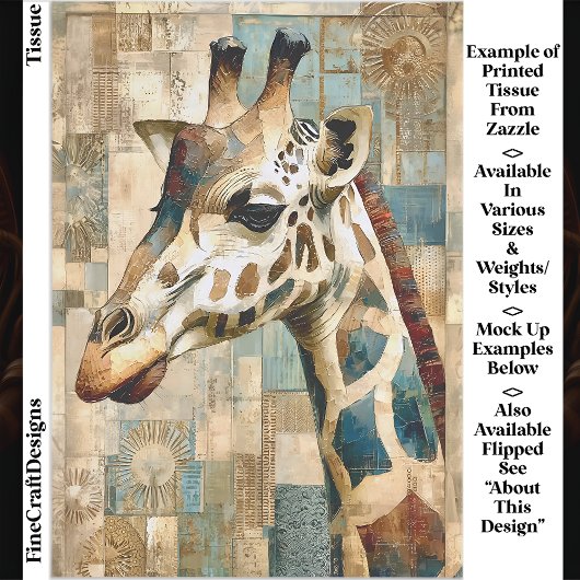 Rustige Giraffe Patchwork Achtergrond EB6L Decoupa Tissuepapier